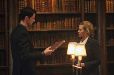 Matthew Goode as Matthew Clairmont and Teresa Palmer as Diana Bishop in A Discovery of Witches