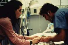 Julianna Margulies and George Clooney in E.R.