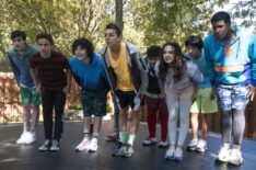 Cobra Kai Season 5 - Gianni DeCenzo as Demetri, Tanner Buchanan as Robby Keene, Griffin Santopietro as Anthony LaRusso, Jacob Bertrand as Eli 'Hawk' Moskowitz, Aedin Mincks as Mitch, Mary Mouser as Samantha LaRusso, Nathaniel Oh as Nate, Khalil Everage as Chris in Cobra Kai