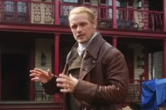 Sam Heughan on the 'Outlander' set