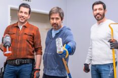 Jonathan Scott, Ray Romano, and Drew Scott in Celebrity IOU