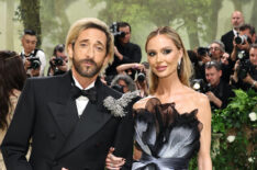 Adrien Brody and Georgina Chapman attend The 2024 Met Gala Celebrating 'Sleeping Beauties: Reawakening Fashion' at The Metropolitan Museum of Art on May 06, 2024 in New York City