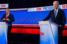 U.S. President Joe Biden and Republican presidential candidate, former President Donald Trump participate in the CNN Presidential Debate at the CNN Studios on June 27, 2024 in Atlanta, Georgia.