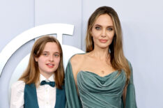 Vivienne Jolie-Pitt and Angelina Jolie attend the 77th Annual Tony Awards at David H. Koch Theater at Lincoln Center on June 16, 2024 in New York City.