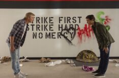 William Zabka as Johnny Lawrence, Ralph Macchio as Daniel LaRusso in Cobra Kai