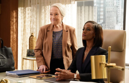 Kathy Bates as Matty and Skye P. Marshall as Olympia in the 'Matlock' Season 1 Episode 18, 'Tricks of the Trade – Part 2'