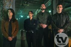 Missy Peregrym as Special Agent Maggie Bell, Emily Alabi as Dani Rhodes, Zeeko Zaki as Special Agent Omar Adom ‘OA’ Zidan, and John Boyd as Special Agent Stuart Scola — 'FBI' Season 7 Finale 'A New Day'